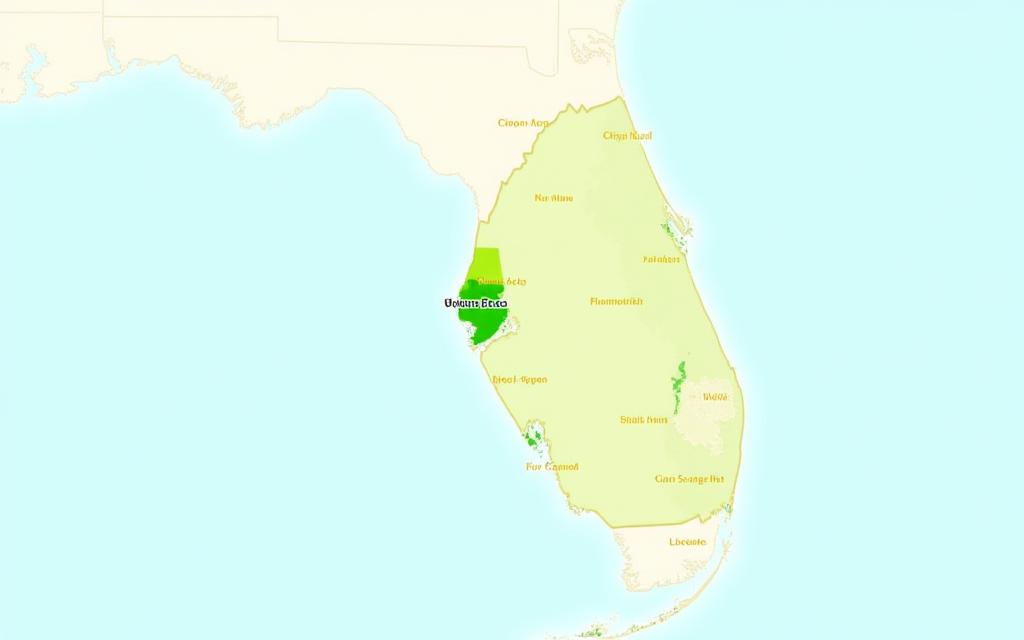 Map showing our service area around Opa-Locka, Florida, for Four Seasons Landscaping.